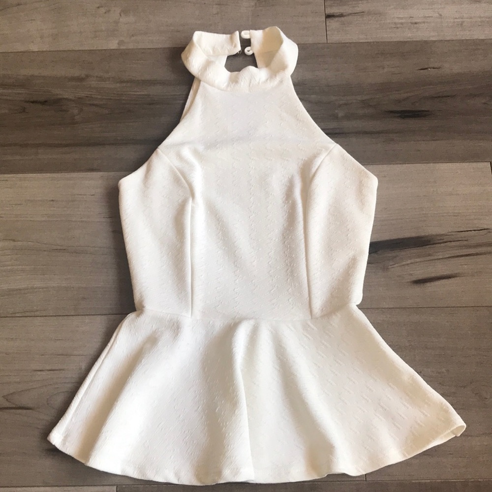 White Arden B high neck top